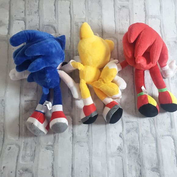 Bundle 3 Soft Sonic the Hedgehog Tails Knuckles Plush Toy Figures - Picture 3 of 3